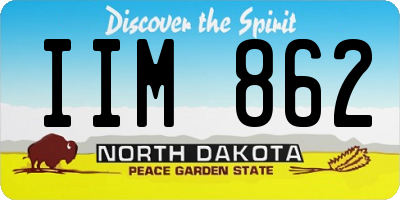 ND license plate IIM862