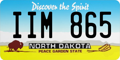 ND license plate IIM865