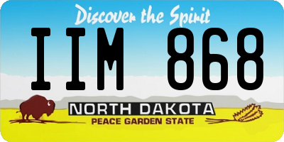 ND license plate IIM868