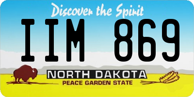 ND license plate IIM869