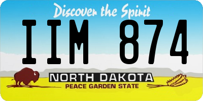 ND license plate IIM874