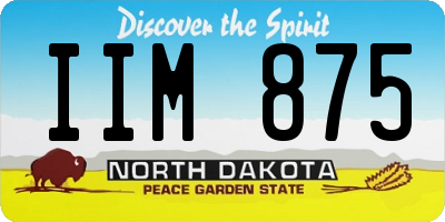 ND license plate IIM875