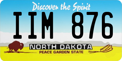 ND license plate IIM876