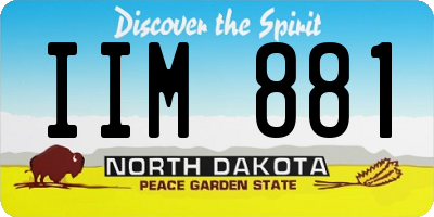 ND license plate IIM881