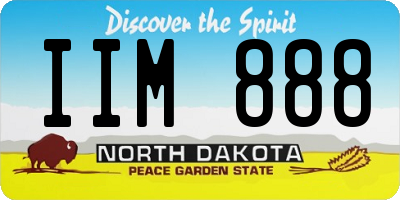 ND license plate IIM888