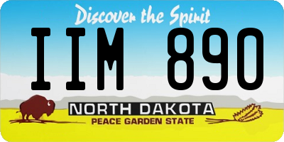 ND license plate IIM890