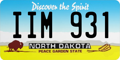 ND license plate IIM931