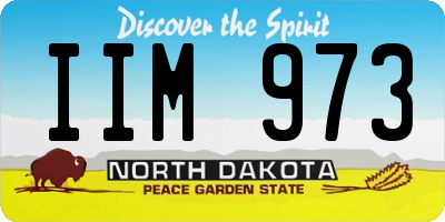 ND license plate IIM973