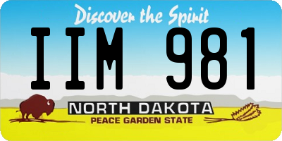 ND license plate IIM981