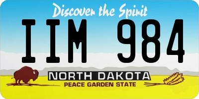 ND license plate IIM984