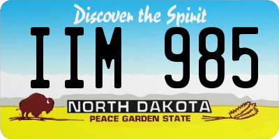 ND license plate IIM985