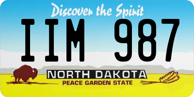 ND license plate IIM987