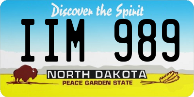 ND license plate IIM989