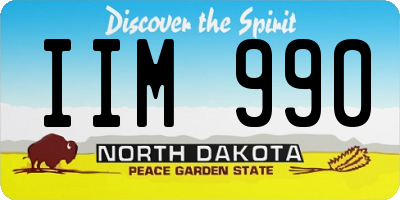 ND license plate IIM990