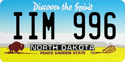 ND license plate IIM996