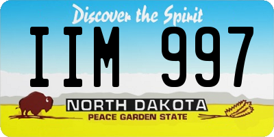 ND license plate IIM997