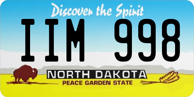 ND license plate IIM998