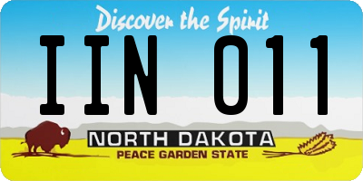 ND license plate IIN011