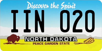 ND license plate IIN020