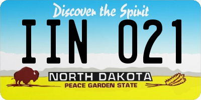 ND license plate IIN021