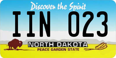 ND license plate IIN023