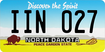 ND license plate IIN027