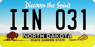 ND license plate IIN031