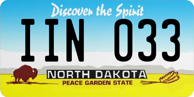 ND license plate IIN033