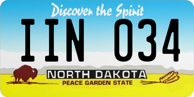 ND license plate IIN034