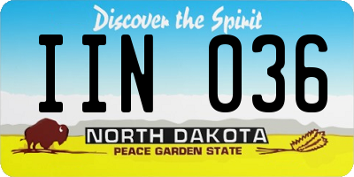 ND license plate IIN036