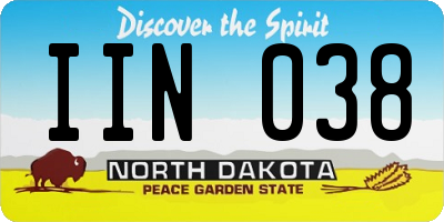 ND license plate IIN038