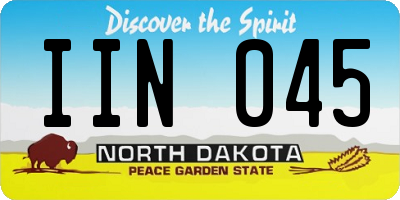 ND license plate IIN045