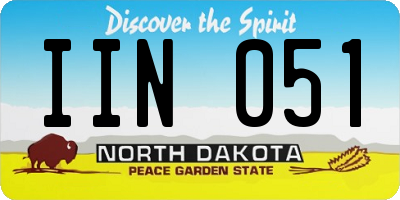ND license plate IIN051