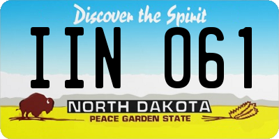 ND license plate IIN061