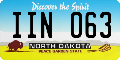 ND license plate IIN063