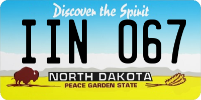 ND license plate IIN067