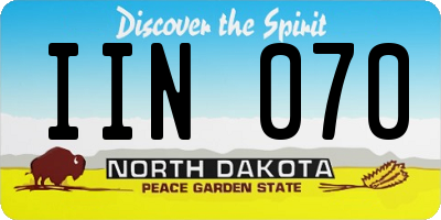 ND license plate IIN070