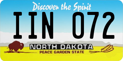 ND license plate IIN072