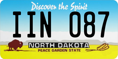 ND license plate IIN087