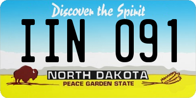 ND license plate IIN091