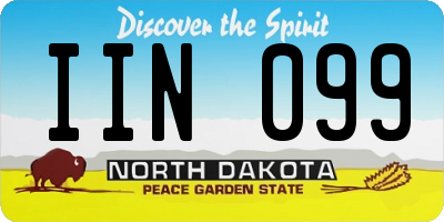 ND license plate IIN099