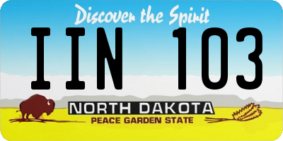 ND license plate IIN103