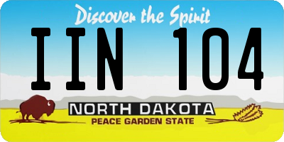ND license plate IIN104