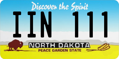 ND license plate IIN111