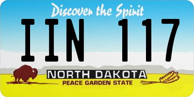 ND license plate IIN117