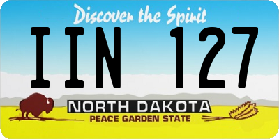 ND license plate IIN127