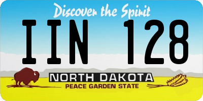 ND license plate IIN128