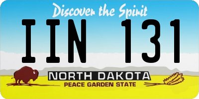 ND license plate IIN131