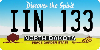 ND license plate IIN133