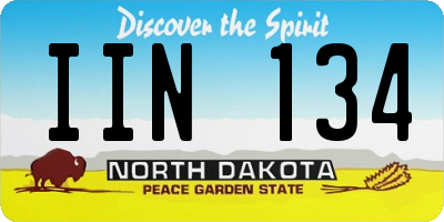 ND license plate IIN134